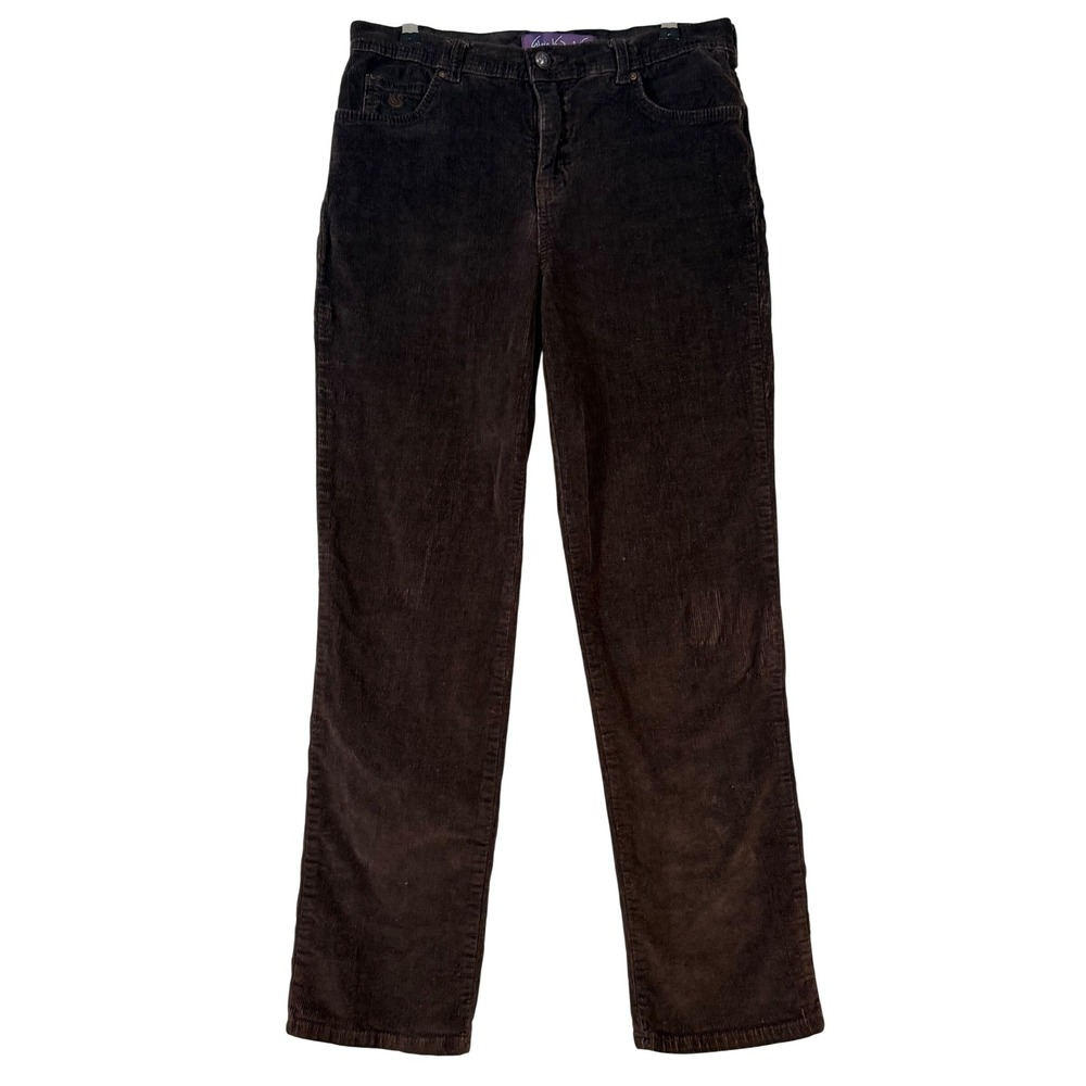 Gloria Vanderbilt Amanda Brown Corduroy Straight Leg Pants Women •6• Preppy Soft